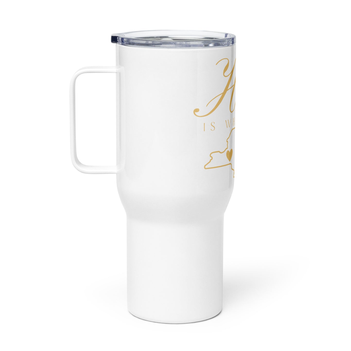 Travel mug with a handle